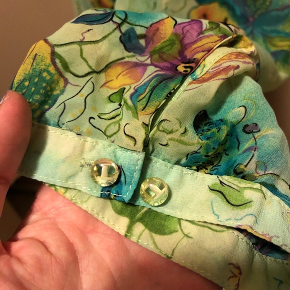 Northern Reflections 3/4 Sleeve Sheer Blouse S - Picture 9 of 10